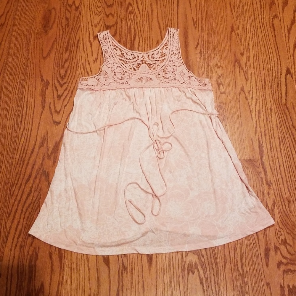 Blush pink lace tank